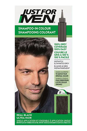 JUST FOR MEN Auto Stop Color Shampoo - Real Black, Sareya Beauty Supply Store in Calgary
